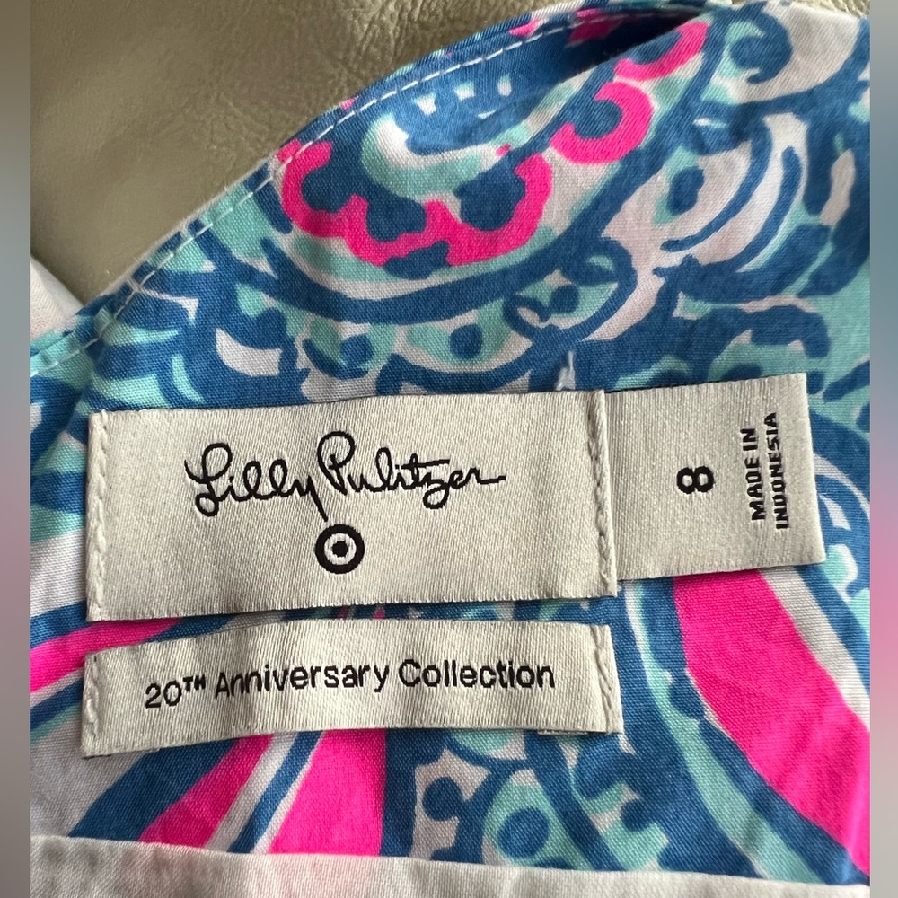 Blue and Pink Patterned Mini Dress - Picture 8 of 9